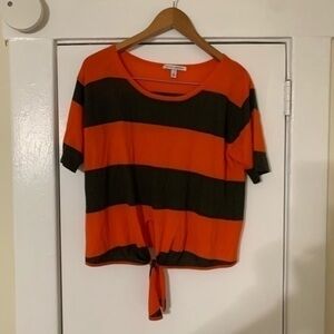 Autumn Cashmere Orange & Gray T-Shirt Size Small